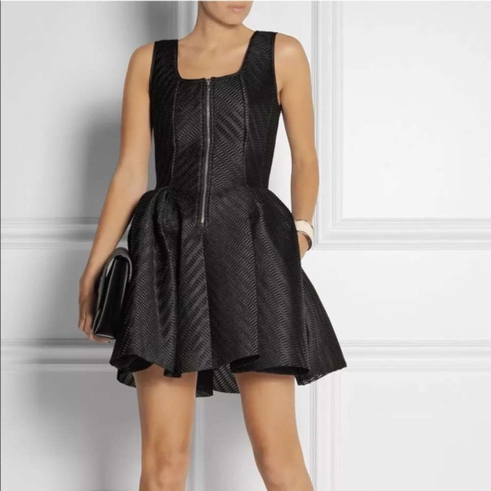 Maje Gulliver wafer-mesh mini dress | Black
